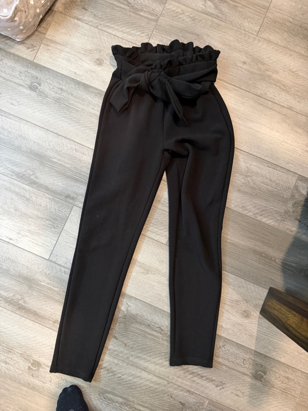 Paper bag waist Textured Ponte Leggings
